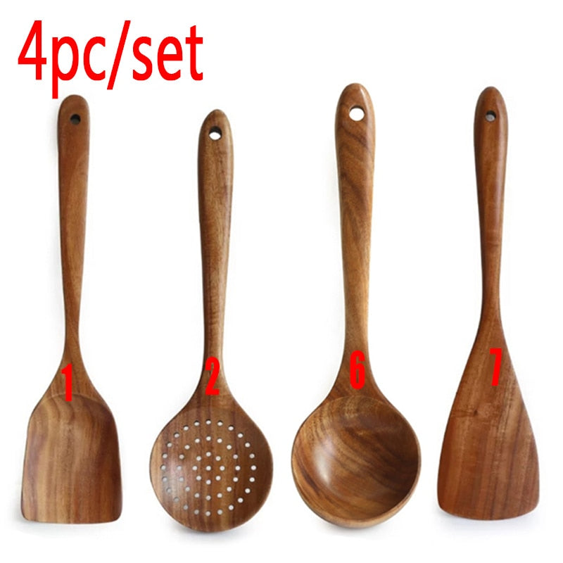 7pcs/set Natural Wood cookware