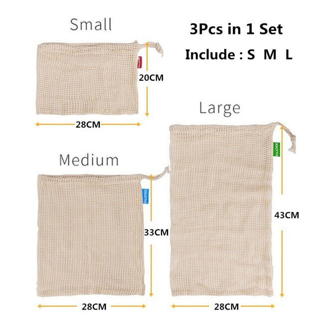 Cotton Mesh Produce Bags